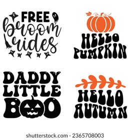 Halloween T-shirt Design Bundle, Halloween Quotes Design t shirt Bundle, Vector EPS Editable Files, can you download this Design Bundle..