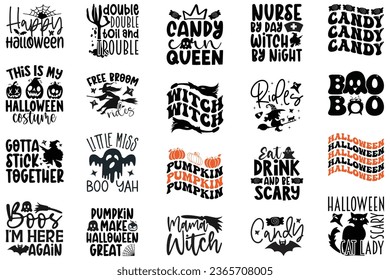 Halloween T-shirt Design Bundle, Halloween Quotes Design t shirt Bundle, Vector EPS Editable Files, can you download this Design Bundle..