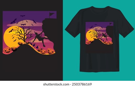 Halloween T-shirt design. Climbing t-shirt design.