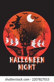  Halloween T-shirt Design, color changeable and printable