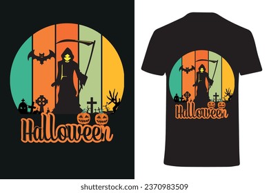 Halloween t-shirt design costume creative Eye-catching high-quality Illustration Black cat Pumpkin, Scary trendy graphic badge typography quote t-shirt design vector. Ready for print, tee, template