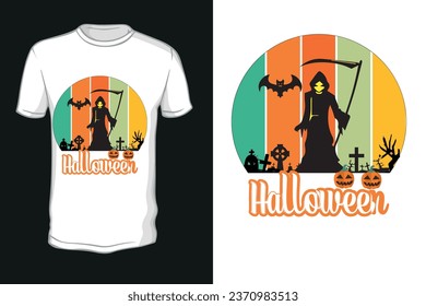 Halloween t-shirt design costume creative Eye-catching high-quality Illustration Black cat Pumpkin, Scary trendy graphic badge typography quote t-shirt design vector. Ready for print, tee, template