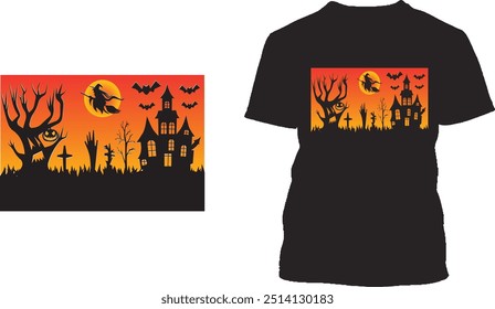 Halloween t-shirt design, halloween day, spooky, funny skeleton, pumpkin, vector, spooky season, sublimation, design, horror, t-shirt design.