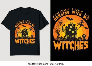 Halloween T-Shirt Design Editable Vector