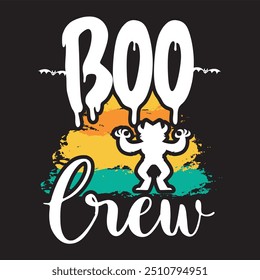 Halloween t-shirt design. graphic typography holiday horror tee shirt. creative vector t shirt. Isolated on black background. Perfect for print items and bags, poster, card