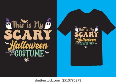 Halloween t-shirt design. graphic typography holiday horror tee shirt. creative vector t shirt. Isolated on black background. Perfect for print items and bags, poster, card