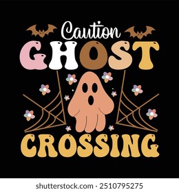 Halloween t-shirt design. graphic typography holiday horror tee shirt. creative vector t shirt. Isolated on black background. Perfect for print items and bags, poster, card