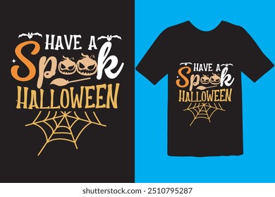 Halloween t-shirt design. graphic typography holiday horror tee shirt. creative vector t shirt. Isolated on black background. Perfect for print items and bags, poster, card