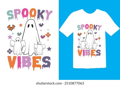 Halloween T-shirt Design. graphic typography holiday horror tee shirt. creative vector t shirt. Isolated on black background. Perfect for print items and bags, poster, card