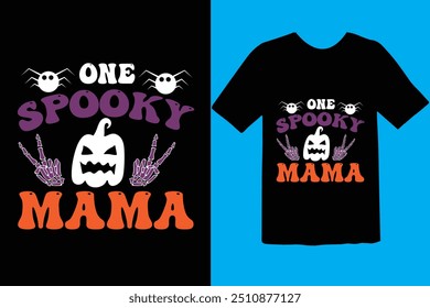 Halloween T-shirt Design. graphic typography holiday horror tee shirt. creative vector t shirt. Isolated on black background. Perfect for print items and bags, poster, card