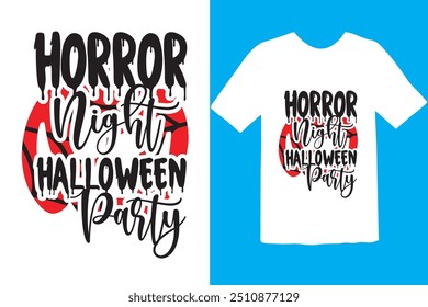 Halloween T-shirt Design. graphic typography holiday horror tee shirt. creative vector t shirt. Isolated on black background. Perfect for print items and bags, poster, card