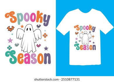 Halloween T-shirt Design. graphic typography holiday horror tee shirt. creative vector t shirt. Isolated on black background. Perfect for print items and bags, poster, card