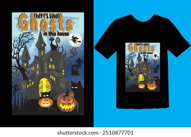 Halloween t-shirt design. tipografia gráfica feriado horror tee shirt. criativo vetor t shirt. Isolado no plano de fundo preto. Perfeito para itens de impressão e bolsas, cartaz, cartão