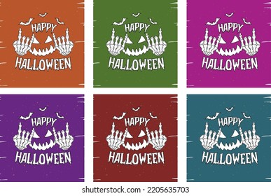 Halloween T-Shirt Design, Happy Halloween Print Ready Editable vector files