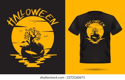 Halloween t-shirt design mockup front view