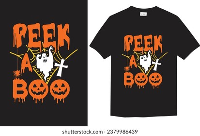 Halloween T-shirt design peek a boo