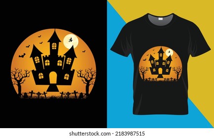 It's a halloween t-shirt design. Perfect for print items and bags, posters, cards, vector illustration. 
Isolated on black background