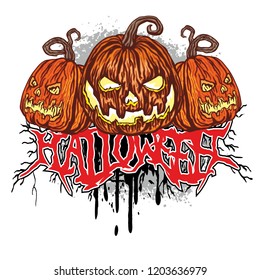 Halloween T-shirt design with pumpkin 