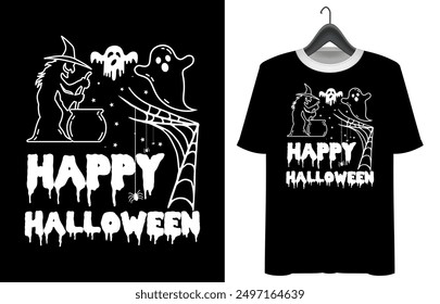 Halloween T-shirt design. Pumpkin Professional Halloween T-shirt template. Vampire Costume T-Shirt Funny Halloween Party Illustration print on shirt. happy Halloween