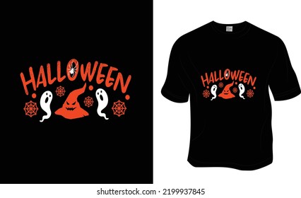 Halloween t-shirt design. Ready to print for apparel, poster, and illustration. Modern, simple, lettering t-shirt vector.