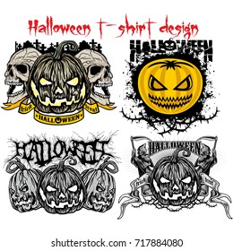 Halloween T-shirt design sets