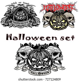 Halloween T-shirt design sets