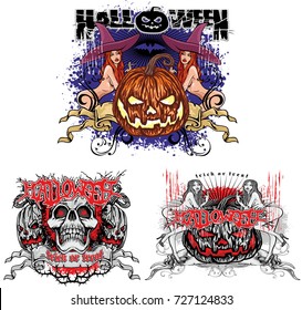 Halloween T-shirt design sets