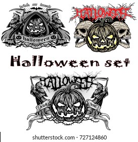 Halloween T-shirt design sets