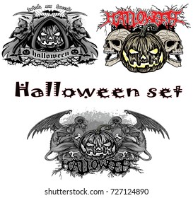 Halloween T-shirt design sets