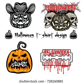 Halloween T-shirt design sets