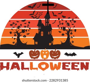 Halloween-T-Shirt-Design-Tamplet-Vektorgrafik