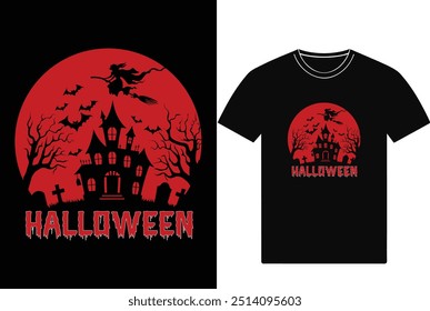 Halloween t-shirt design template. Happy Halloween t-shirt design template easy to print all-purpose for man, women, and children.