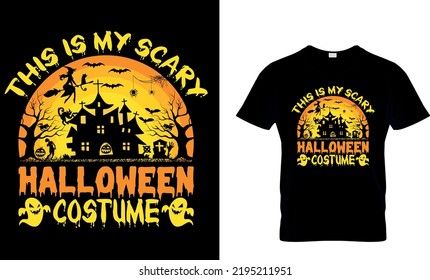 Halloween t-shirt design template. High quality vector t-shirt design.
Happy Halloween t-shirt design template easy to for man, women, and children. Print on black background. 
