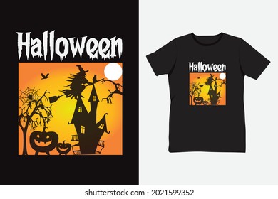 Halloween t-shirt design template | scary night | Happy Halloween T-shirts