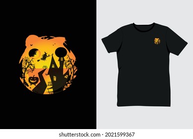Halloween t-shirt design template | scary night | Happy Halloween T-shirts