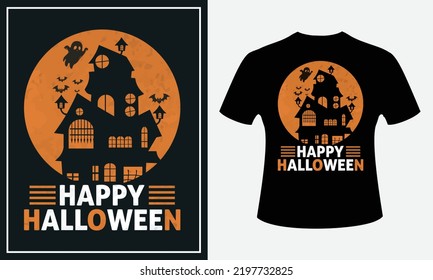 Halloween t-shirt design template. Halloween t shirt design vector. Typography, quote, Halloween t shirt design