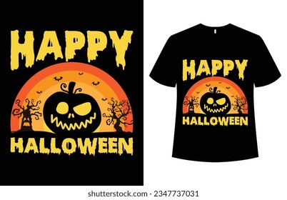 Halloween T-shirt Design Template Vector image.