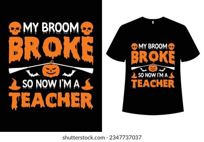 Halloween T-shirt Design Template Vector image.