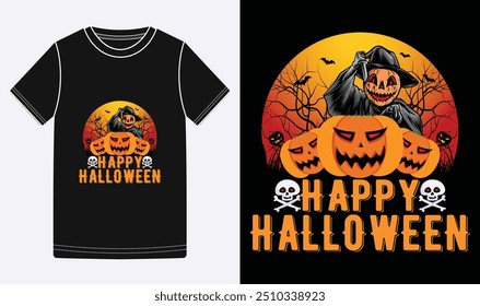 Halloween T-Shirt Design, Trendy Halloween T Shirt Design, Happy Halloween Party Shirt, Halloween Vampire Costume Funny T-Shirt 4