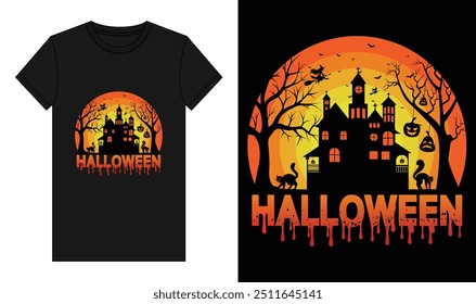 Halloween T-Shirt Design, Trendy Halloween T Shirt Design, Happy Halloween Party Shirt, Halloween Vampire Costume Funny T-Shirt