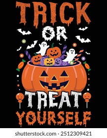 Halloween T-shirt Design TRUQUE OU TRATE-SE