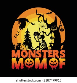 Diseño de camisetas de Halloween para el vector de camisetas de Halloween