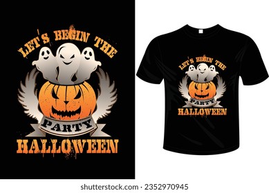 HALLOWEEN T-SHIRT DESIGN VECTOR ART,PUMPKIN,GHOAST,WING.