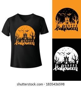 Halloween t-Shirt Design. Halloween Vector Graphic. Halloween T-Shirt illustration. High-quality vector t-shirt design. Halloween house t-shirt design. Beautiful and eye-catching vector.
