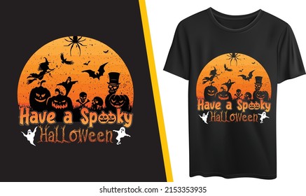 Halloween T-Shirt Design. Halloween Vector Graphic. Halloween horror T-Shirt illustration. ghost t-shirt design. Beautiful and eye-catching Halloween T-Shirt