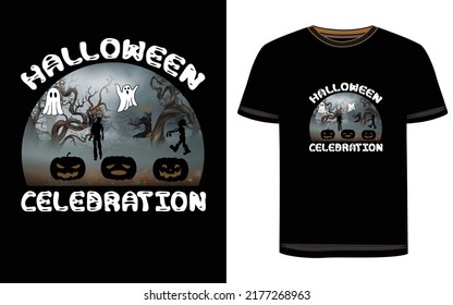 Diseño de camisetas de Halloween. Gráfico vectorial de Halloween. Ilustración de la camiseta de Halloween.  Hermoso y llamativo vector de Halloween