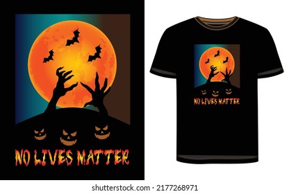 Diseño de camisetas de Halloween. Gráfico vectorial de Halloween. Ilustración de la camiseta de Halloween.  Hermoso y llamativo vector de Halloween