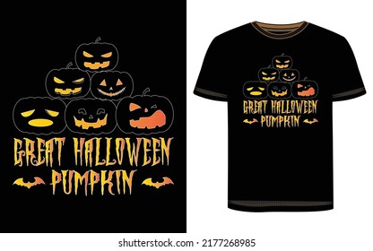 Diseño de camisetas de Halloween. Gráfico vectorial de Halloween. Ilustración de la camiseta de Halloween.  Hermoso y llamativo vector de Halloween