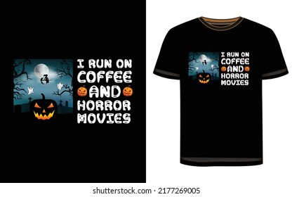 Diseño de camisetas de Halloween. Gráfico vectorial de Halloween. Ilustración de la camiseta de Halloween.  Hermoso y llamativo vector de Halloween