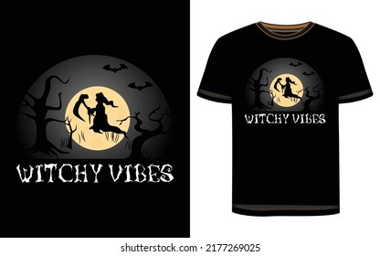 Halloween T-Shirt Design. Halloween-Vektorgrafik. Halloween T-Shirt Illustration.  Schöne und augenblickliche Halloween-Vektorgrafik